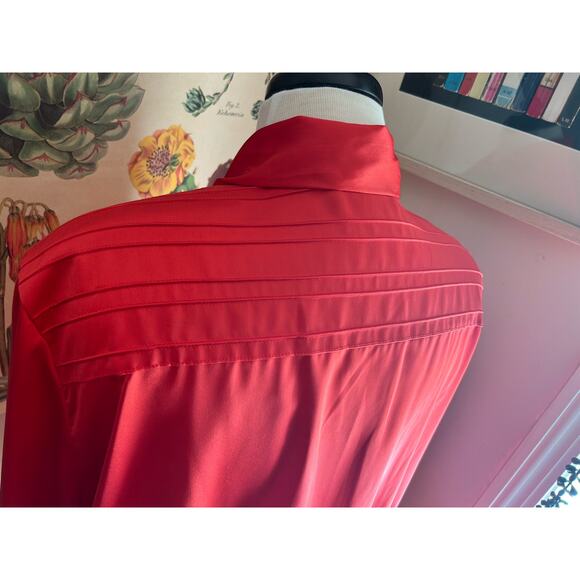 Louis Féraud Vintage Red Secretary Bow Blouse – Size US 16 / XL - Picture 7 of 12